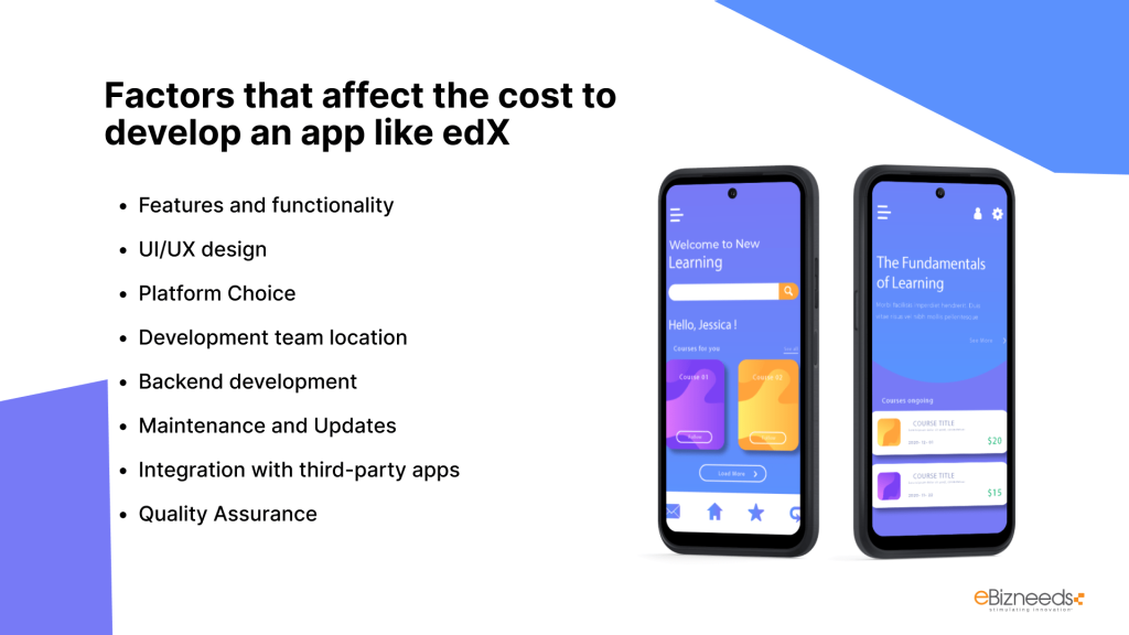 Factors that affect the cost to develop an app like edX