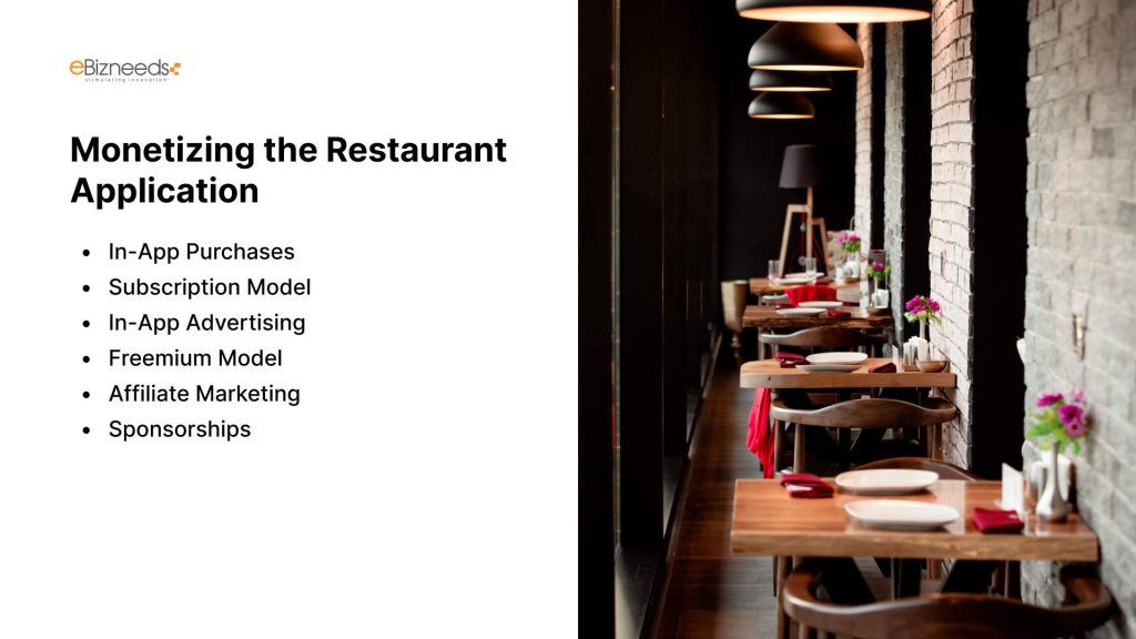 Monetizing the Restaurant Application