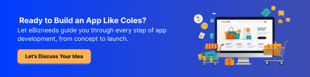  cost to build an app like Coles