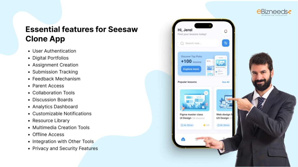 Essential features for Seesaw Clone App