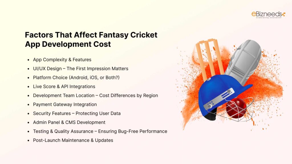 Factors That Affect Fantasy Cricket App Development Cost