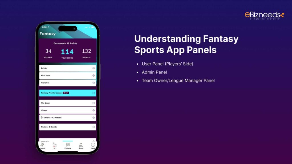 Understanding Fantasy Sports App Panels