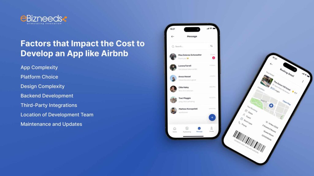 Factors that impact the cost to develop an app like Airbnb